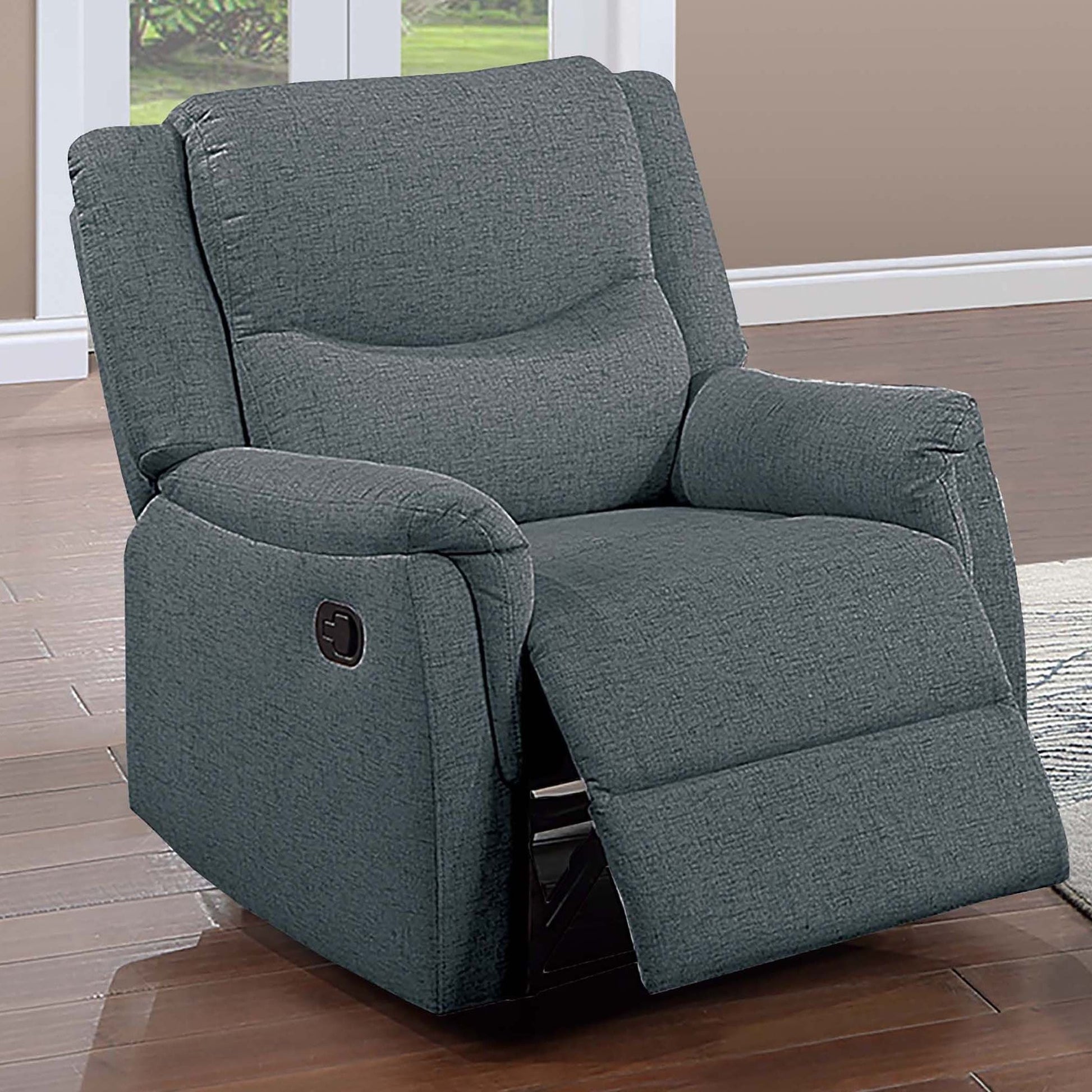 Manual Recliner With Upholstered Seat And Backrest Supportive Headrest Home Essentials
