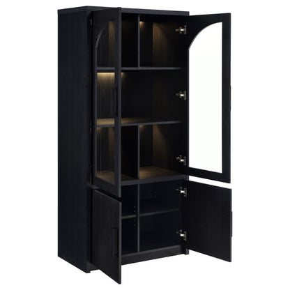 Riva - 4-Door Tall Accent Display Cabinet LED Lighting - Black Coaster Fine Furniture