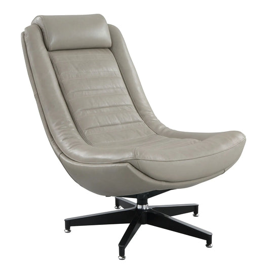 Piran - Top Grain Leather Accent Chair With Swivel - Twilight Acme