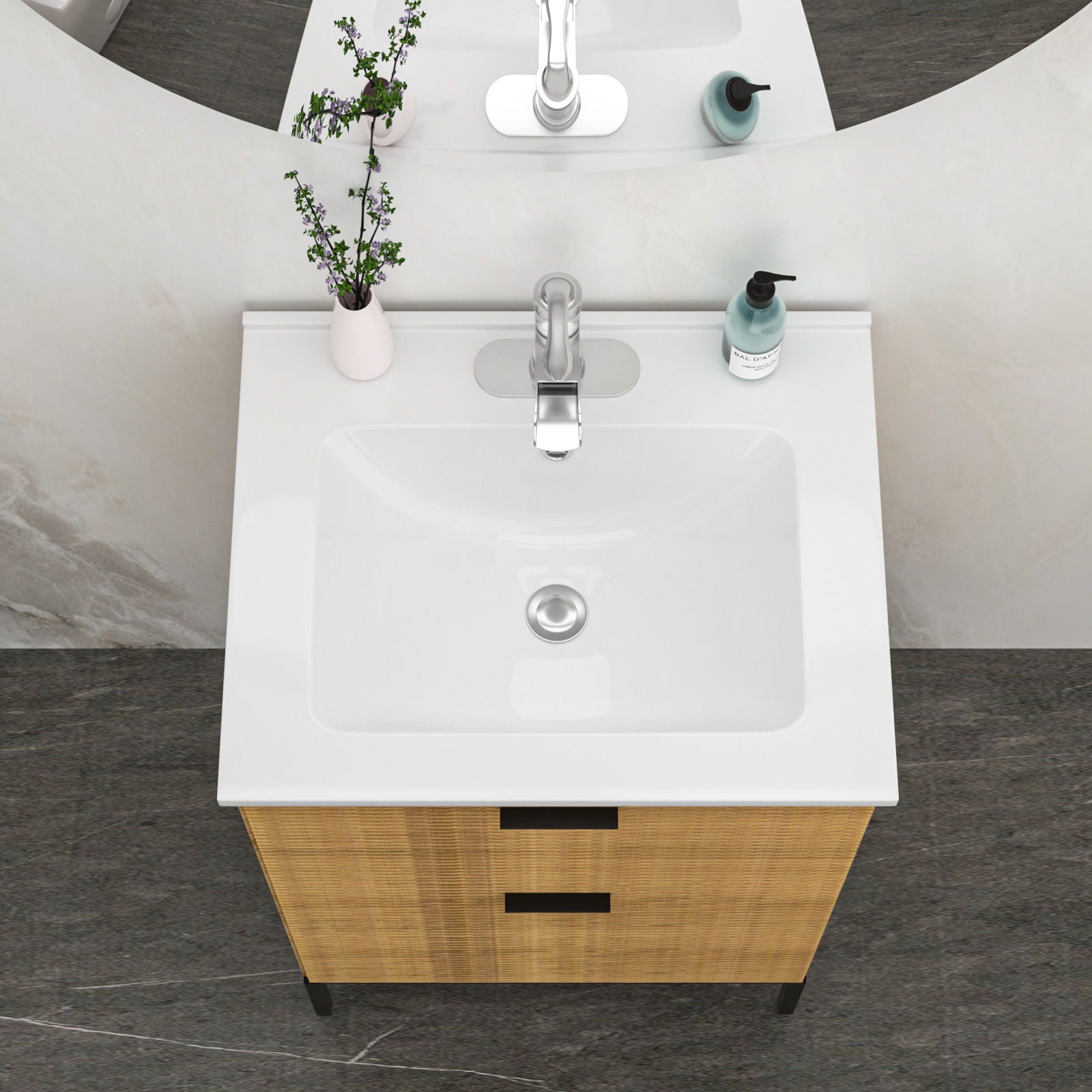 Modern Rectangular Vanity Top With Overflow For Bathroom Daily Nest