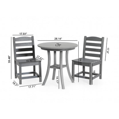3 Piece Outdoor Dining Set, Round Patio Table With 2 Armless Chairs Home Essentials