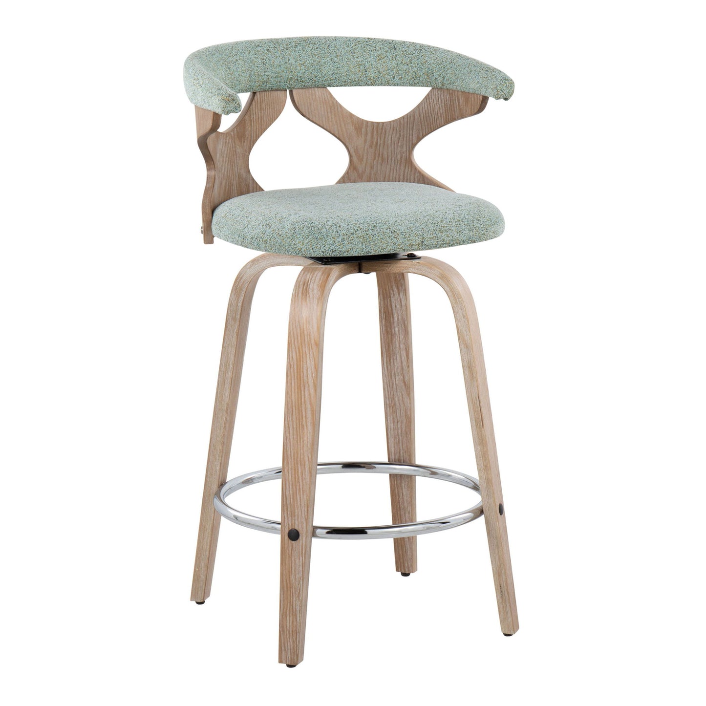 Gardenia - Mid Century Modern Fixed Height Counter Stool With Swivel (Set of 2) Lumi Source