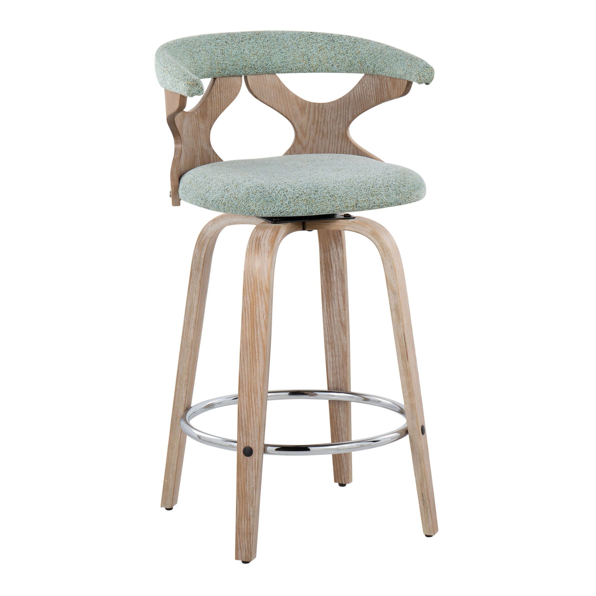 Gardenia - Mid Century Modern Fixed Height Counter Stool With Swivel (Set of 2) Lumi Source