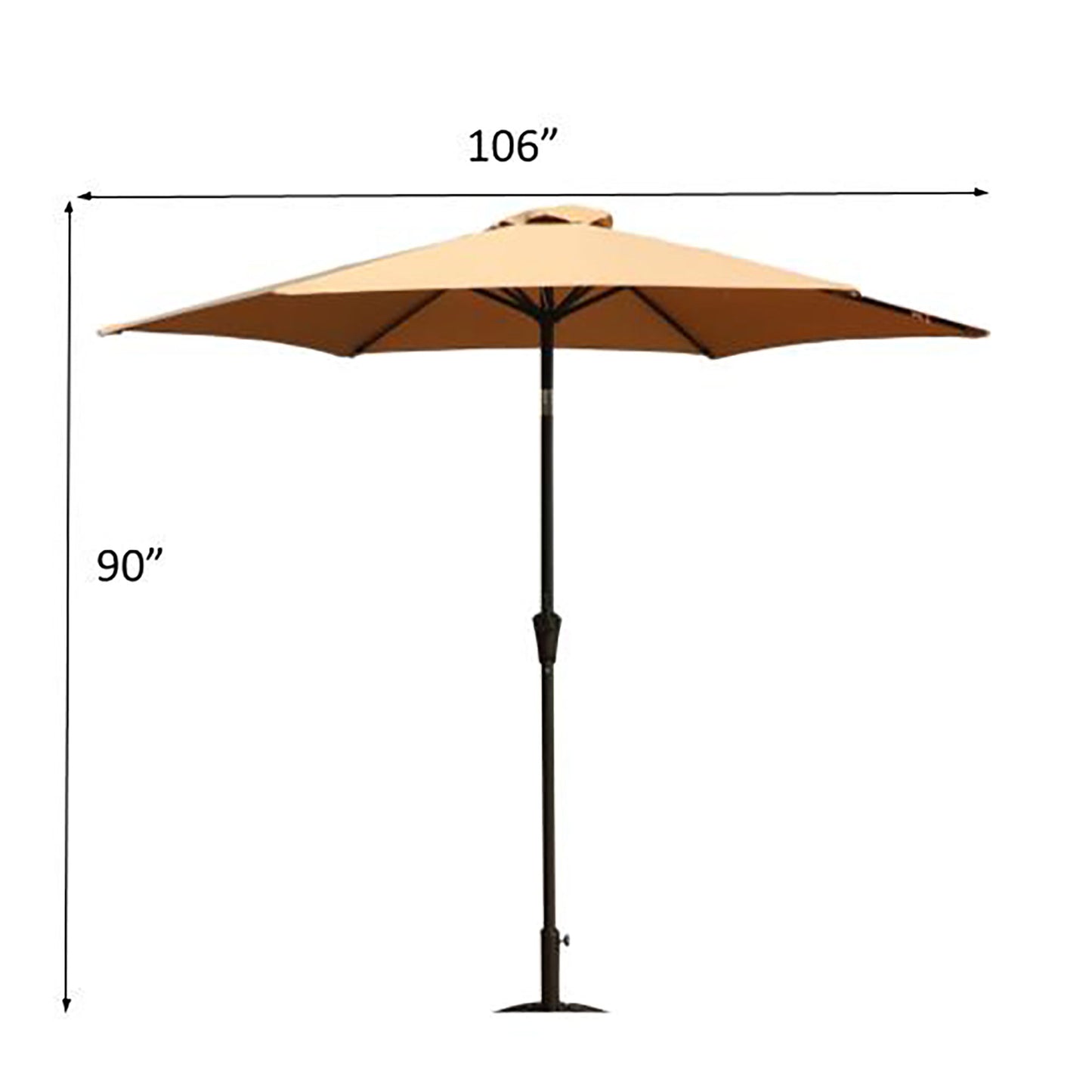 9' Pole Umbrella With Carry Bag - Taupe Home Essentials