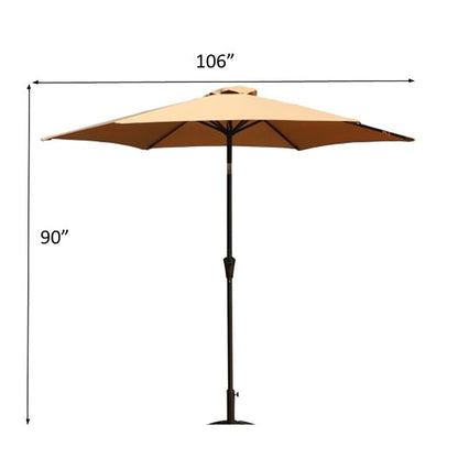 9' Pole Umbrella With Carry Bag - Taupe Home Essentials