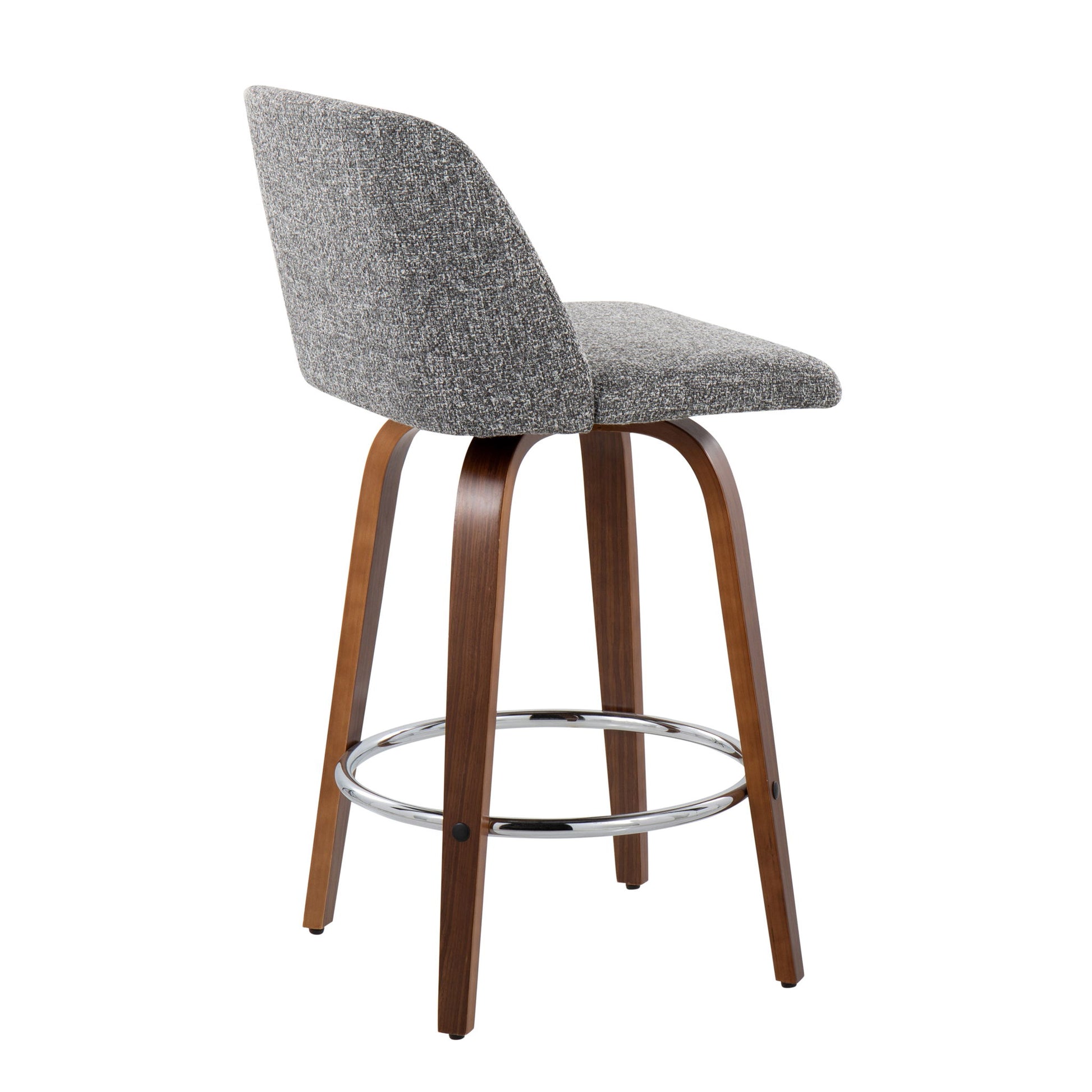 Toriano - Mid-Century Modern Fixed Height Counter Stool With Round Footrest (Set of 2) Lumi Source