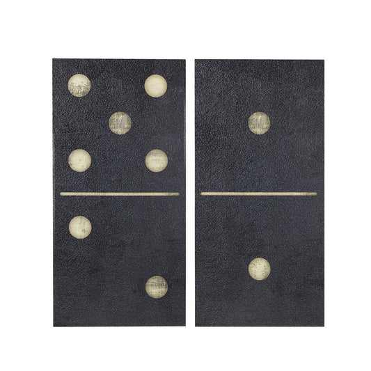 Two Black Dominos - Printed On Canvas (Set of 2) - Black INK+IVY
