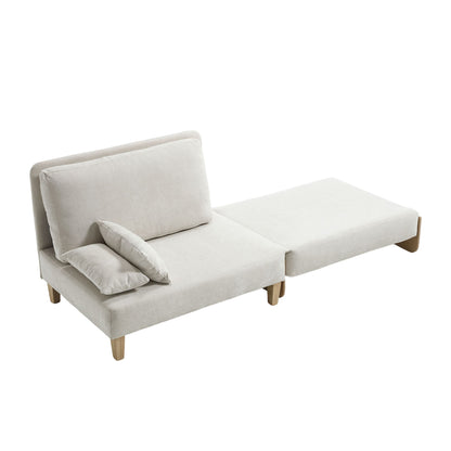Mid Century Modern Foldable Sofa Bed, 3 In 1 Convertible Sleeper With 3 Pillows Home Essentials
