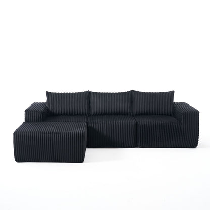 L - Shape Modern Minimalist Modular Sectional Sofa, Upholstered Cloud Couch With Deep Seats Home Essentials