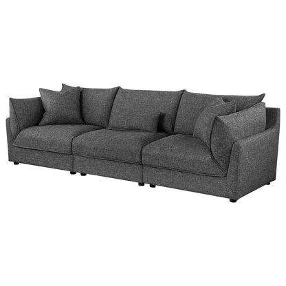 Tomasina - Modular Sofa With Cushions And Padded Arms - Black Furniture Max