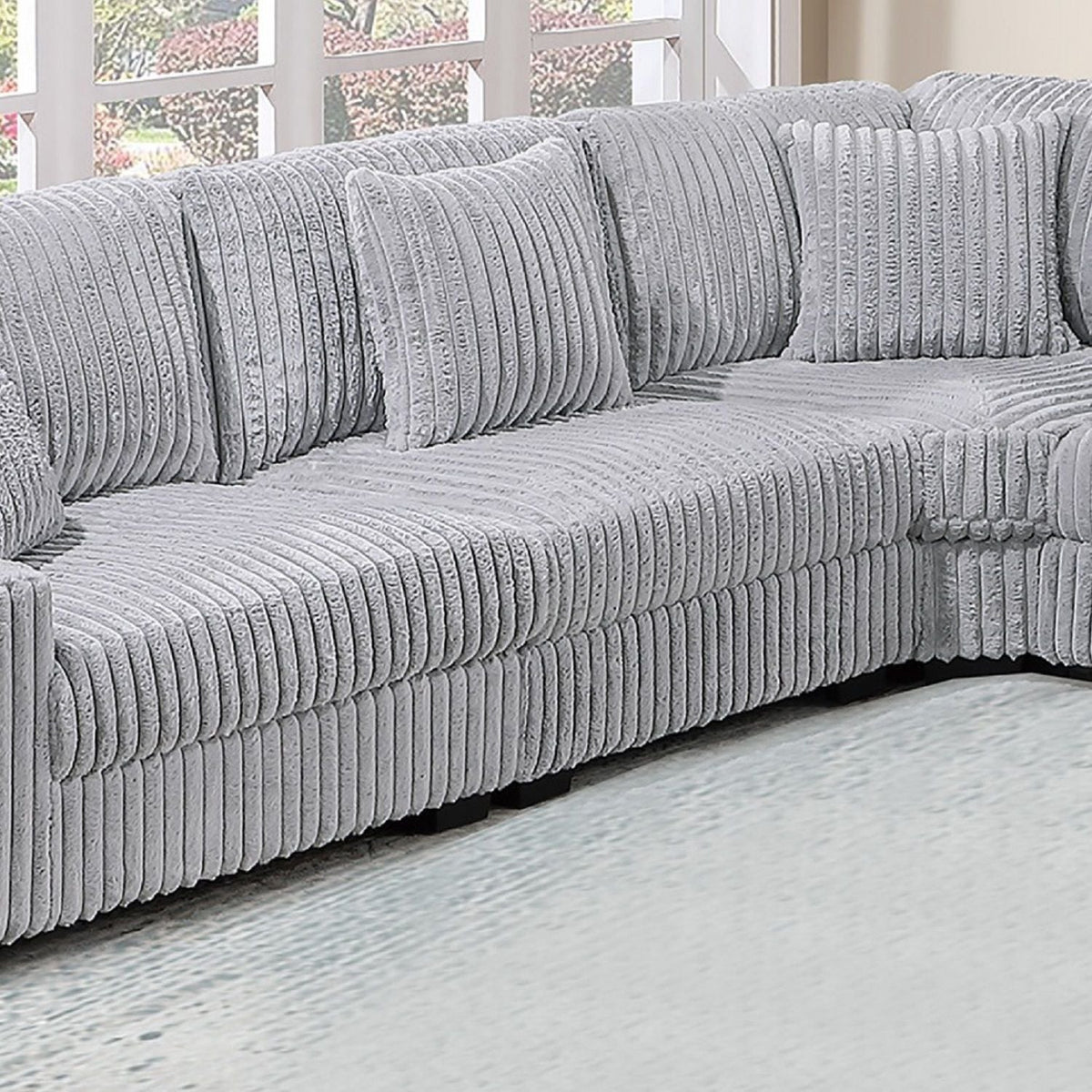 Armless Chair Modular With Pillow Living Room Furniture - Gray / Mink Home Essentials