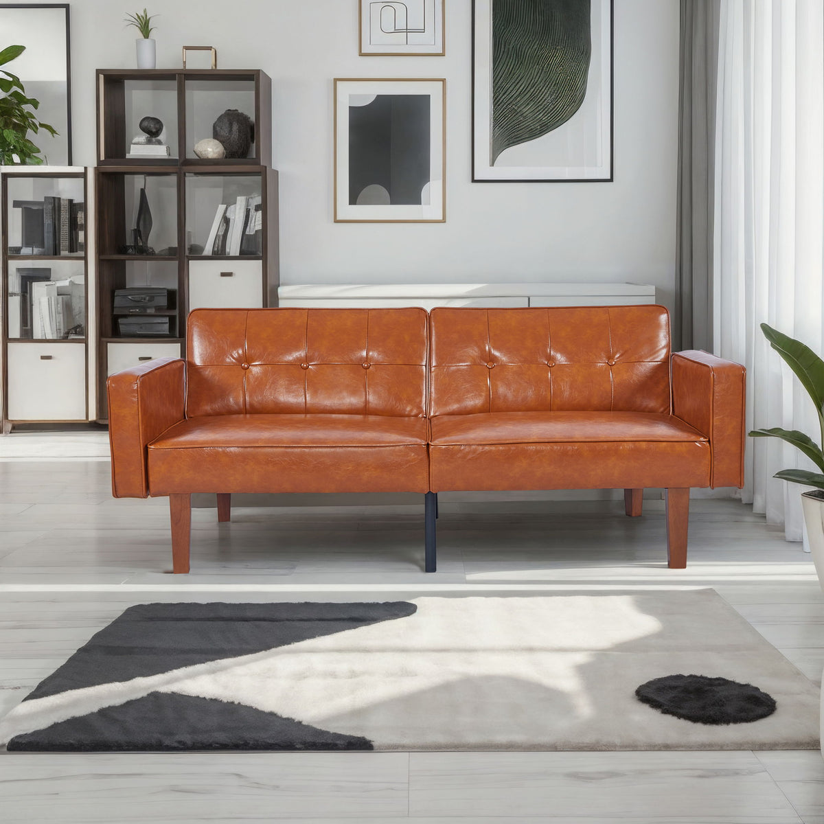 3 Position Split Back Futon Sofa Bed For Living Room Home Essentials