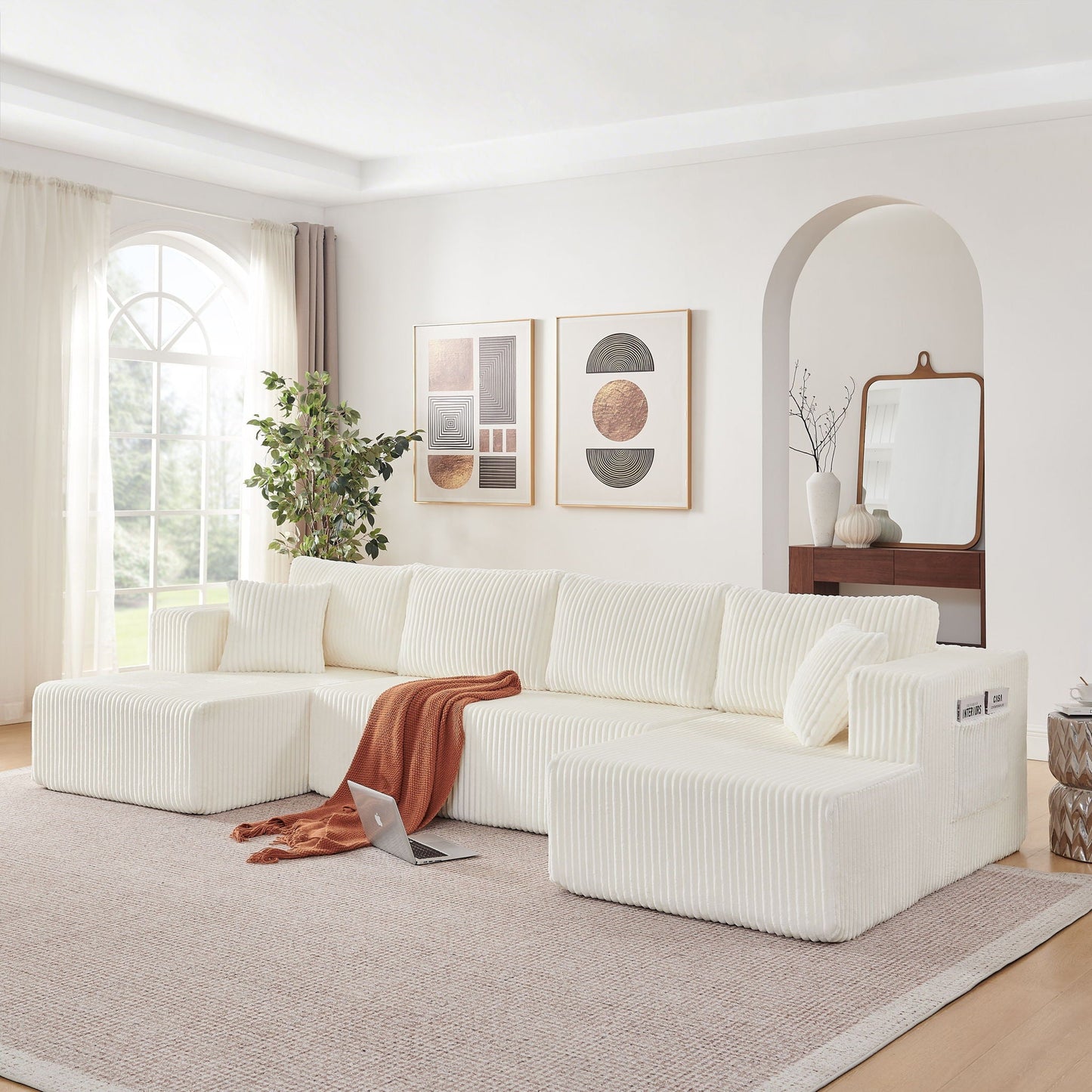 U - Shaped Modular Sectional Sofa For Living Room Home Essentials