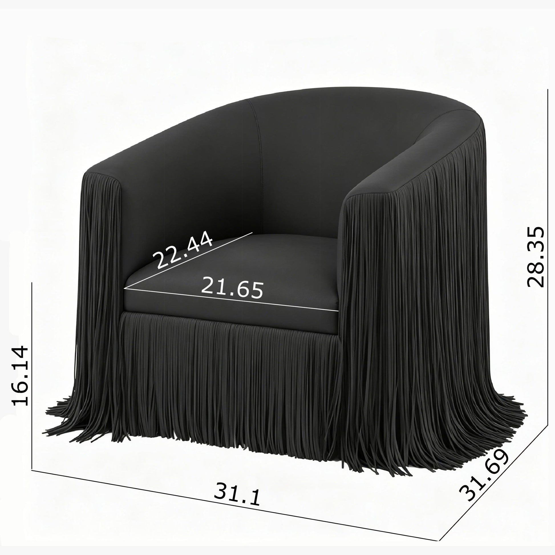 Isle - Swivel Chair With Fringe Accent Home Essentials