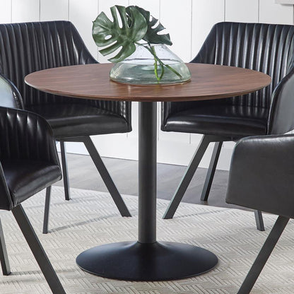 Cora - Round Wood Top Dining Table - Brown Walnut CoasterEssence