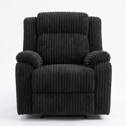 Motion Recliner Chair With Plush Armrests For Living Room, Soft Seat - Black Home Essentials