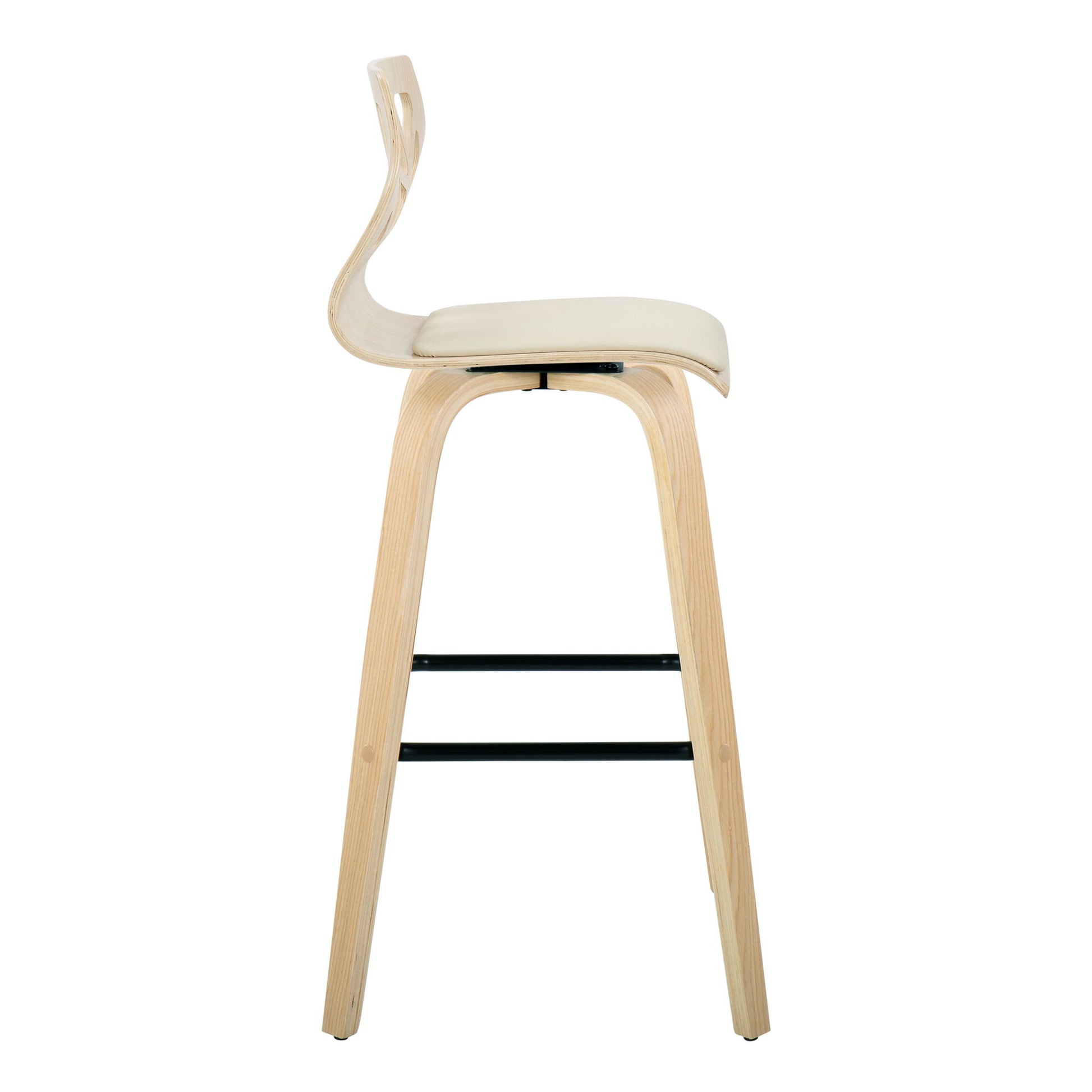 Folia - Contemporary Fixed Height Stool With Swivel With Square Footrest (Set of 2) Lumi Source