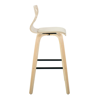 Folia - Contemporary Fixed Height Stool With Swivel With Square Footrest (Set of 2) Lumi Source