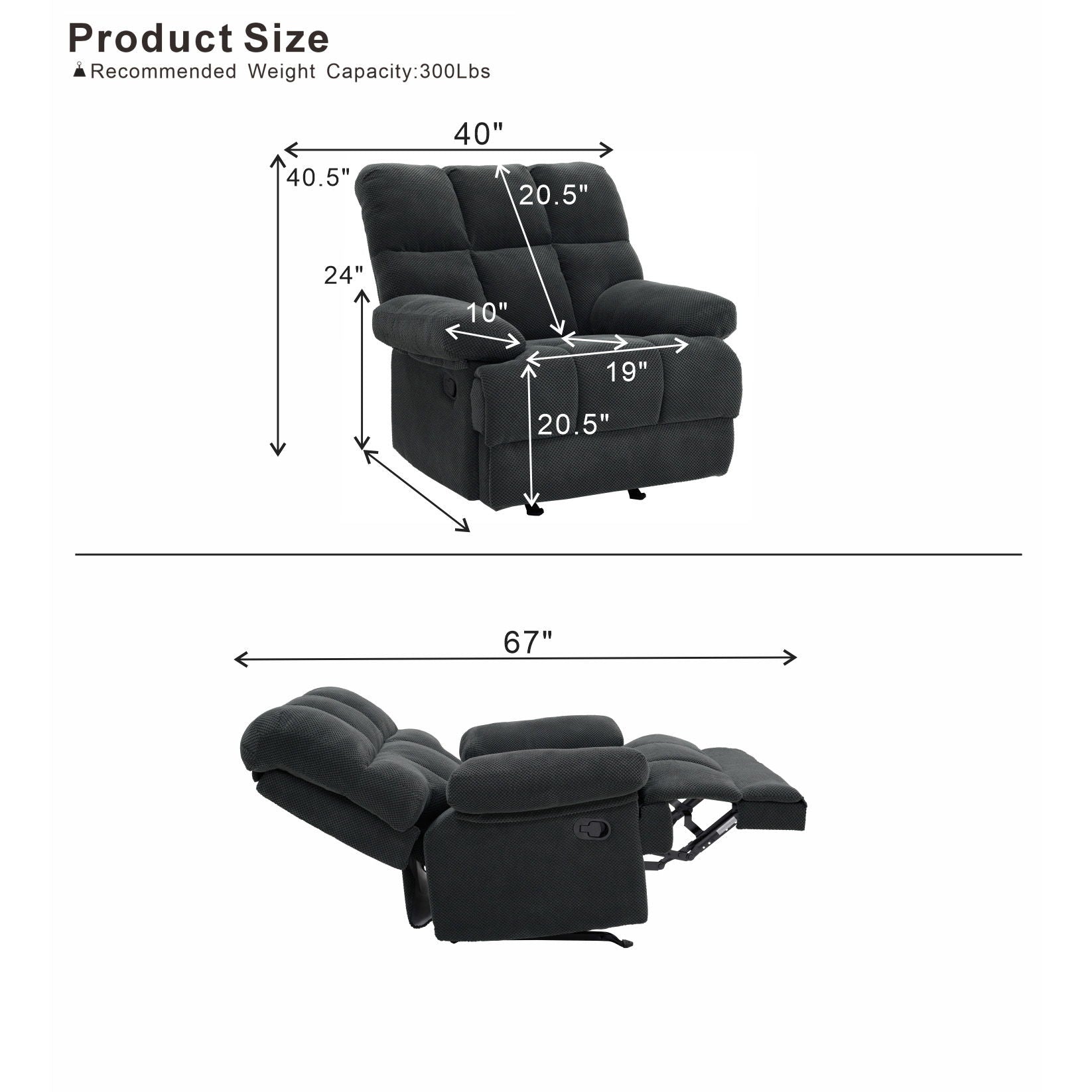 Manual Rocker Recliner Chair Home Essentials