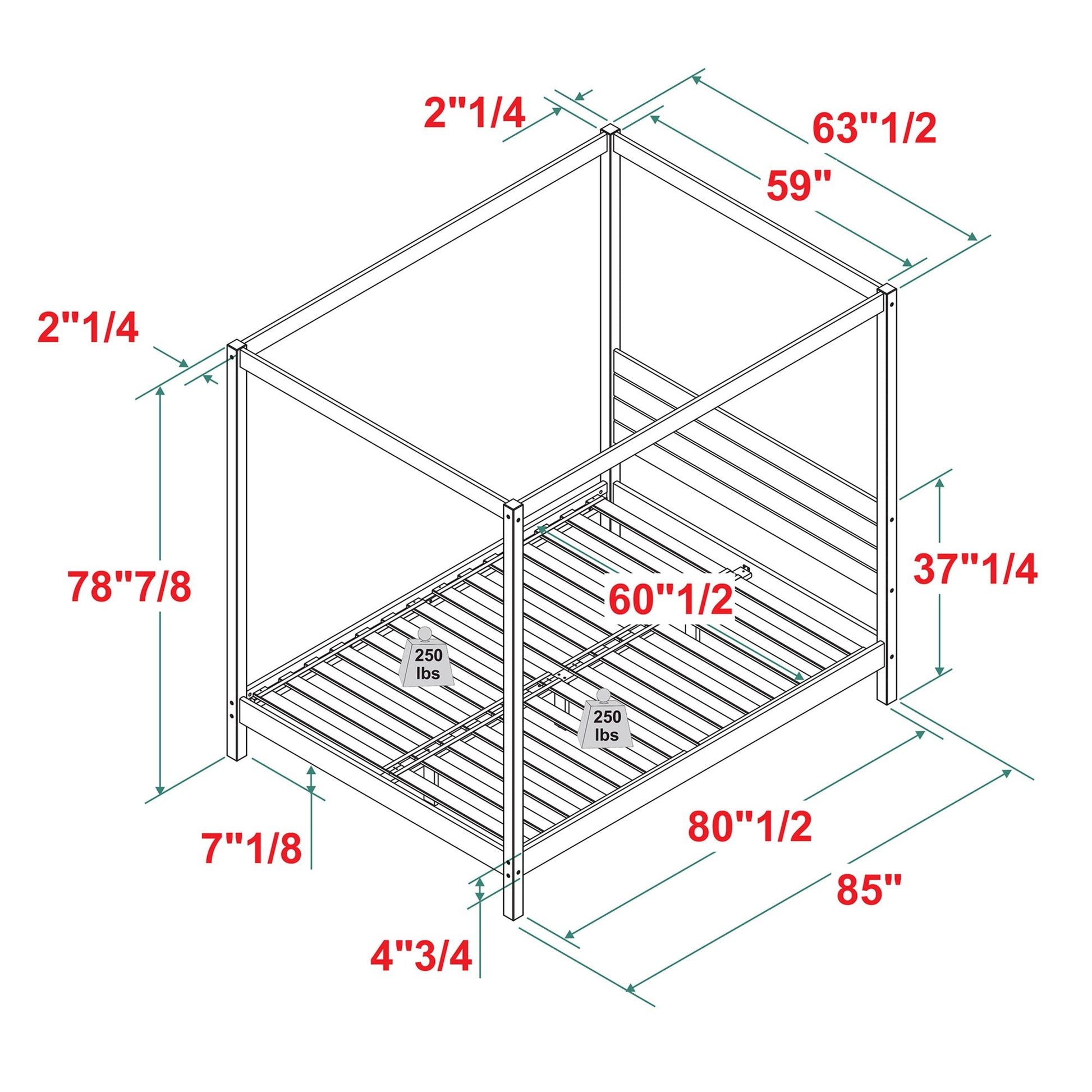 Canopy Bed Frame Modern Minimalist Boho Walker Edison