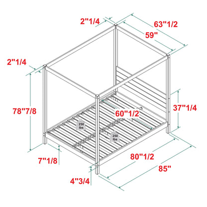 Canopy Bed Frame Modern Minimalist Boho Walker Edison