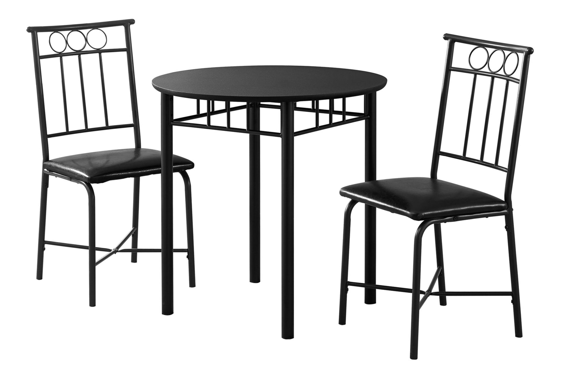 3 Pieces Dining Table Set, Small, Round, Contemporary & Modern 8th Street
