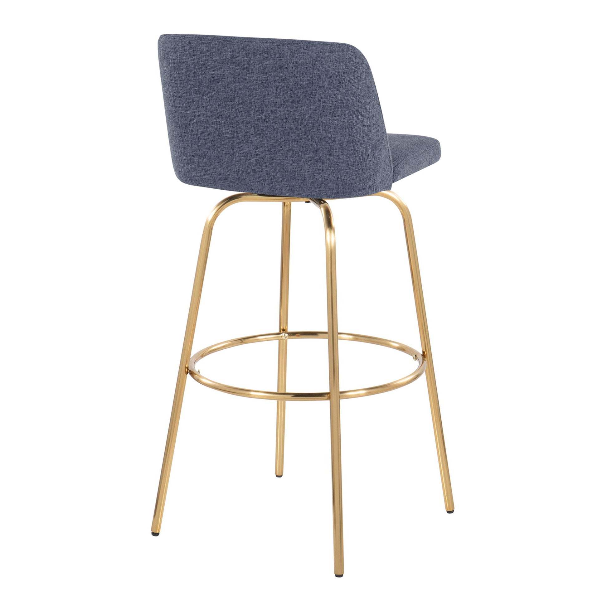 Toriano - Contemporary Fixed Height Barstool With Swivel With Round Footrest (Set of 2) Lumi Source