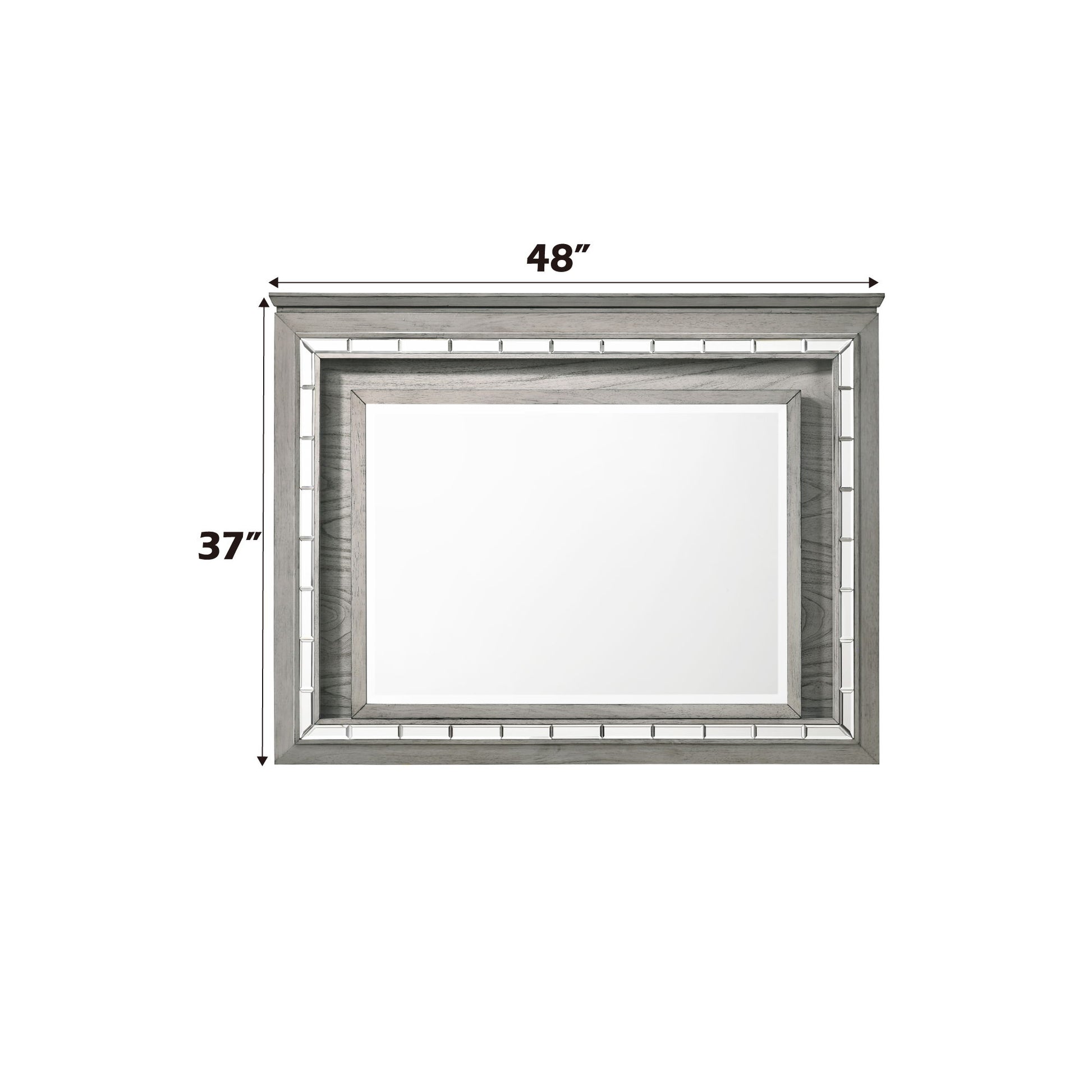 Antares - Mirror With LED - Light Gray Acme