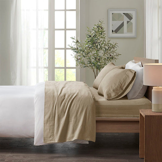 Cozy Sheet Set - California King - Tan Solid True North by Sleep Philosophy