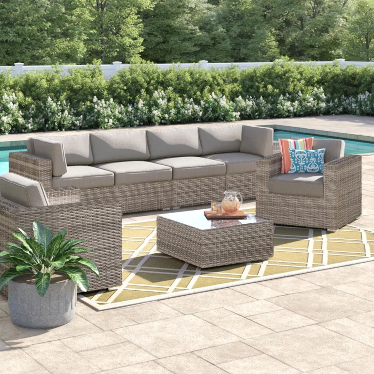 Sectional, Stylish Entertainment, Outdoor Living LSI Patio Furniture