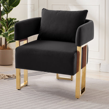 Modern Classic Design Decorative Chair Teddy Fleece Upholstered And Metal Foot Home Essentials