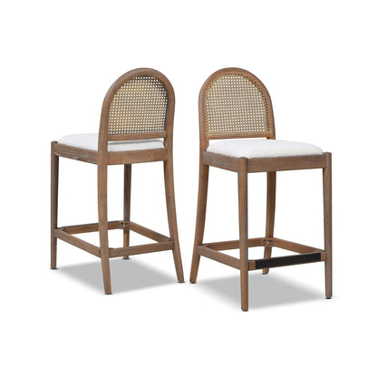 Panama - Curved Back Cane Counter Stool (Set of 2) Jennifer Taylor Home