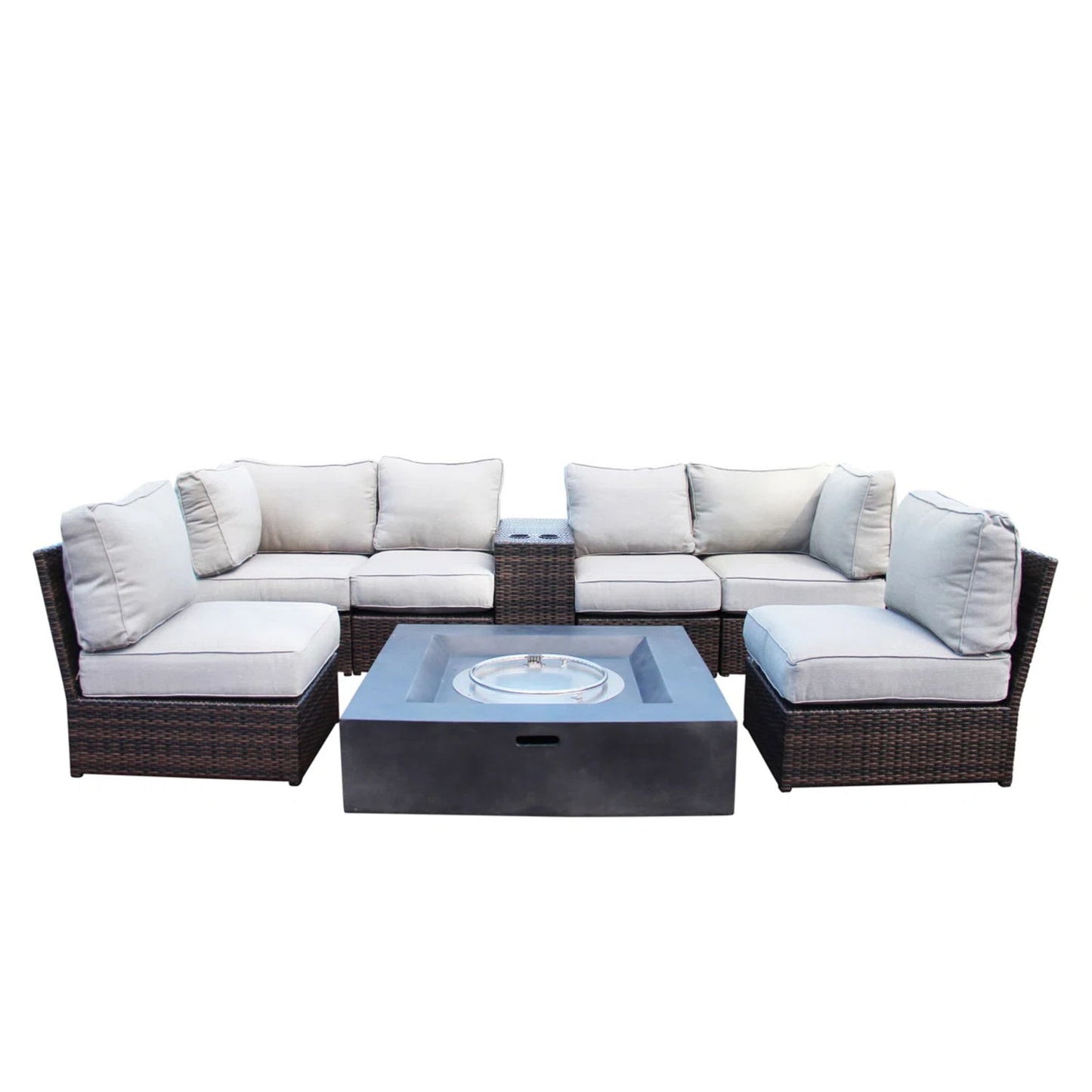 Contemporary Patio Seating Set With Fire Pit LSI Patio Furniture
