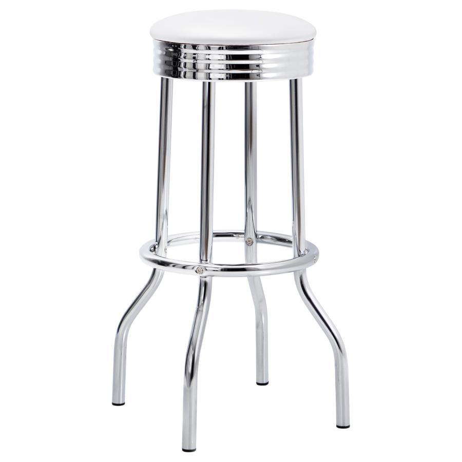 Retro - Upholstered Metal Swivel Bar Stool (Set of 2) CoasterEveryday