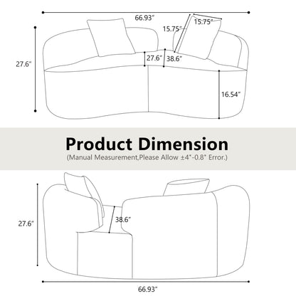 Modern Curved Loveseat Home Essentials