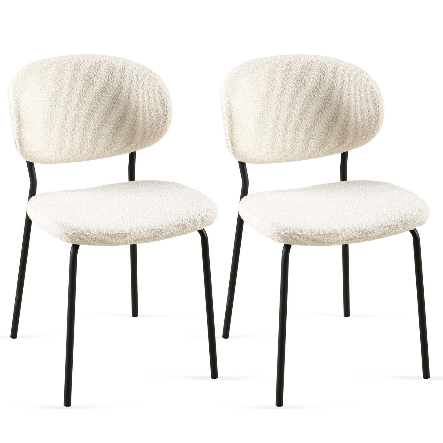 Boucle Dining Chairs, Dining Chairs With Metal Legs For Dining Room, Kitchen, Living Room Home Essentials