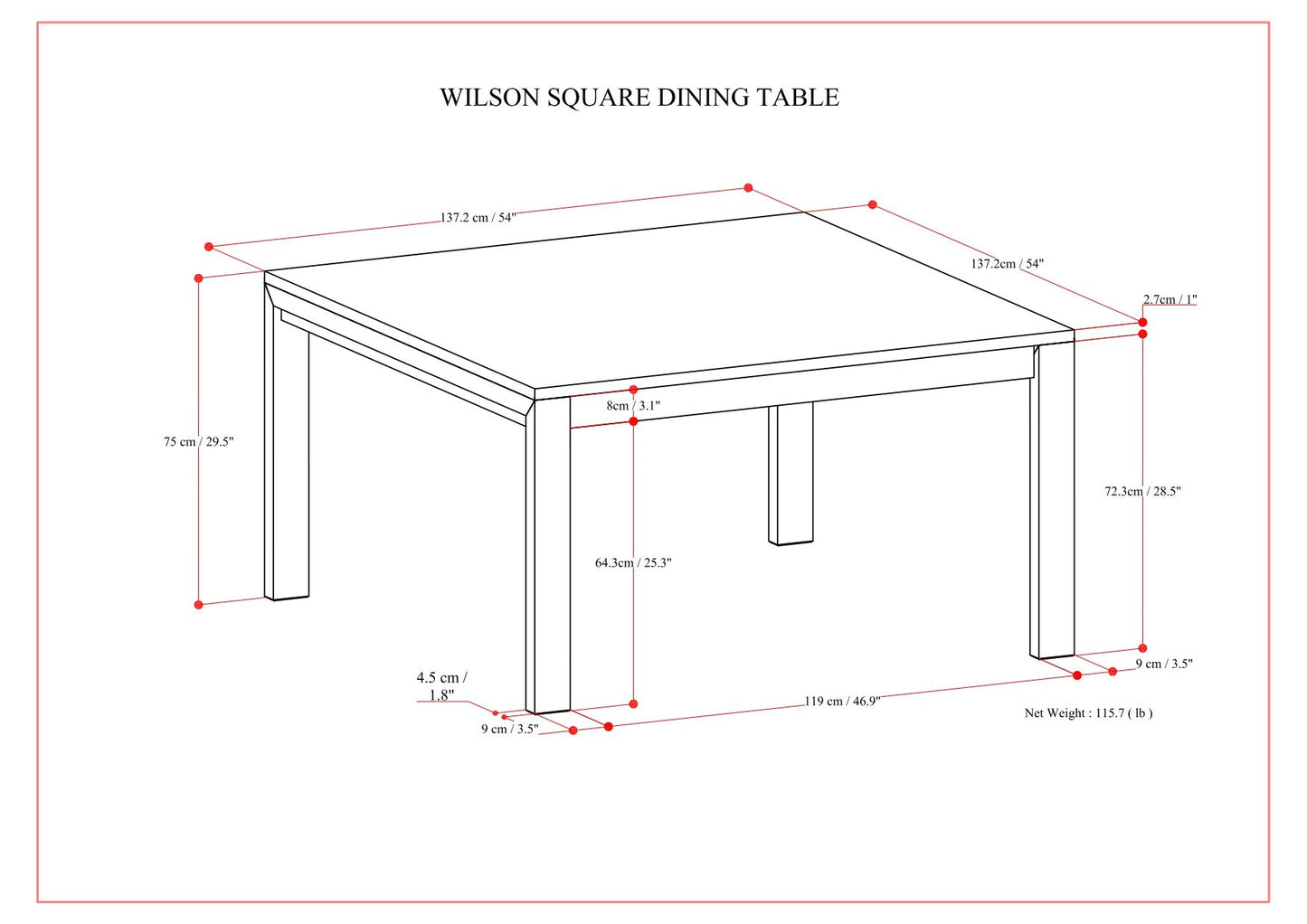 Wilson - Handcrafted Dining Table Simpli-Home