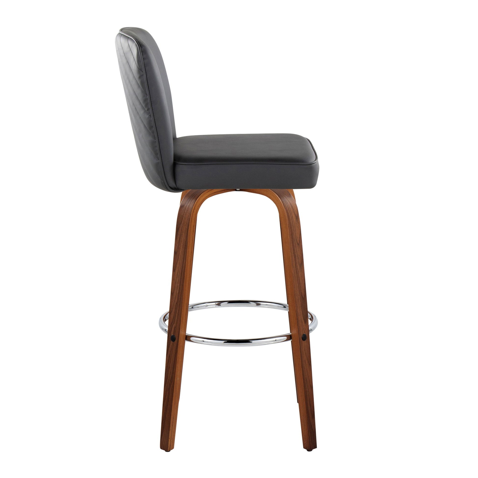 Henry - Contemporary Fixed Height Barstool With Swivel With Round Footrest (Set of 2) Lumi Source