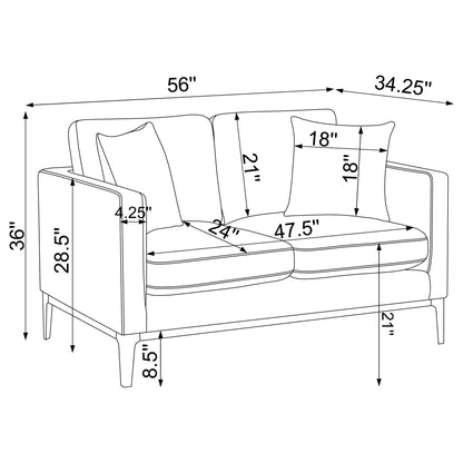 Saba - Cushion Back Loveseat With Pillow Top Arms - Light Gray Furniture Max