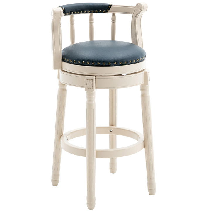 Leather Wooden Bar Stool Home Essentials