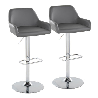 Daniella - Contemporary Adjustable Barstool With Swivel With Rounded Rectangle Footrest (Set of 2) Lumi Source
