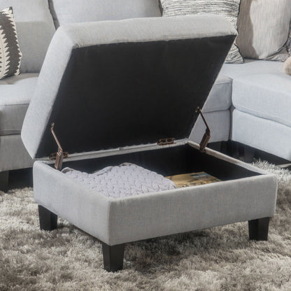 Ottoman With Birch Wood Legs And Cushioned Top For Comfort Noble House