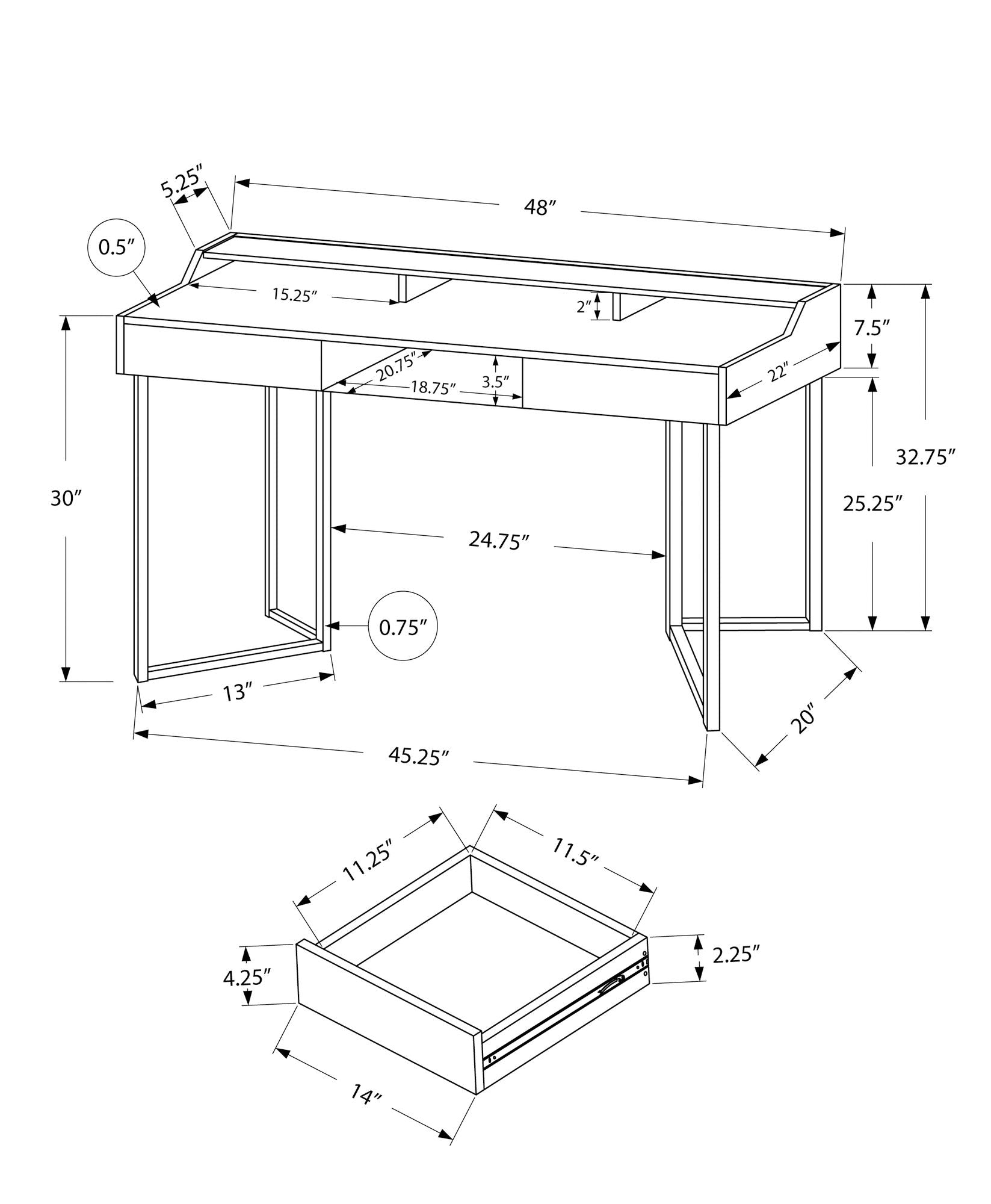 Computer Desk For Home Office, Ample Storage, Contemporary & Modern 8th Street