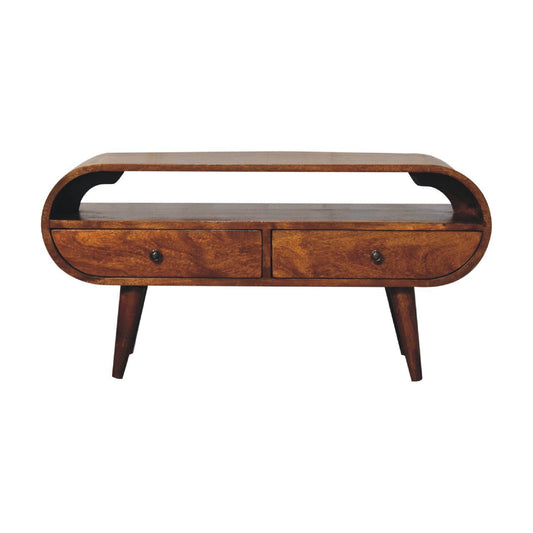 Solid Wood Circular TV Stand