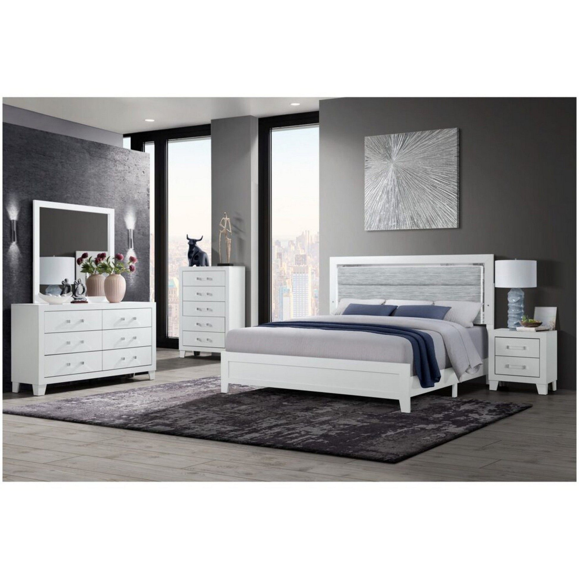 Omoda - 5 Pieces Bedroom Set With LED Global Furniture USA