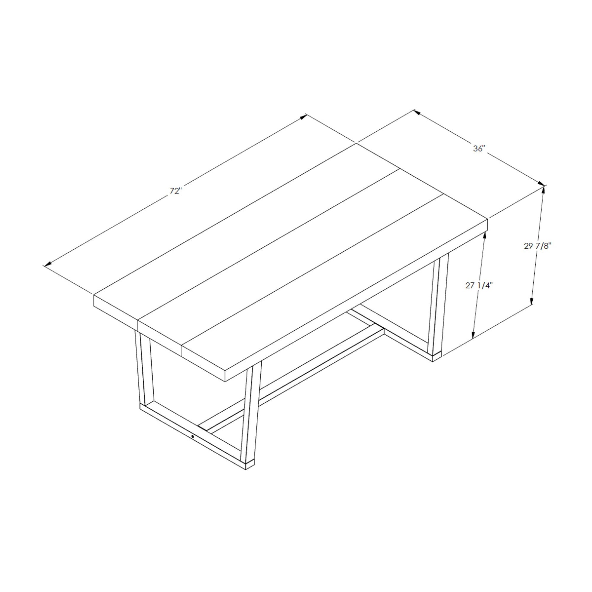 Modern Distressed Solid Wood And Metal Open Frame Dining Table Walker Edison