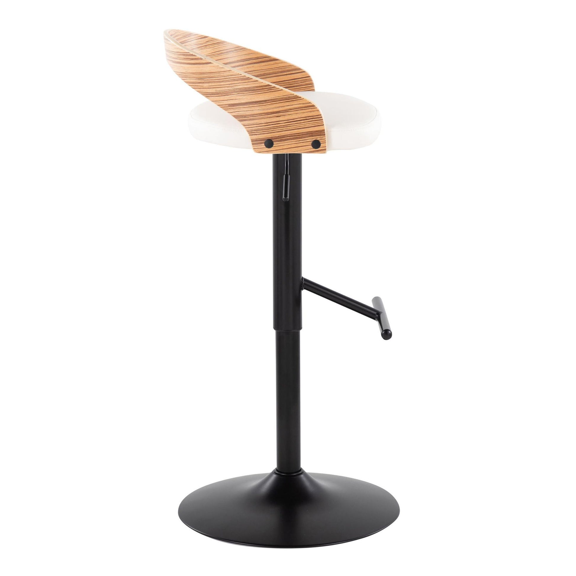 Grotto - Contemporary Adjustable Barstool With Swivel & Straight T Footrest (Set of 2) Lumi Source