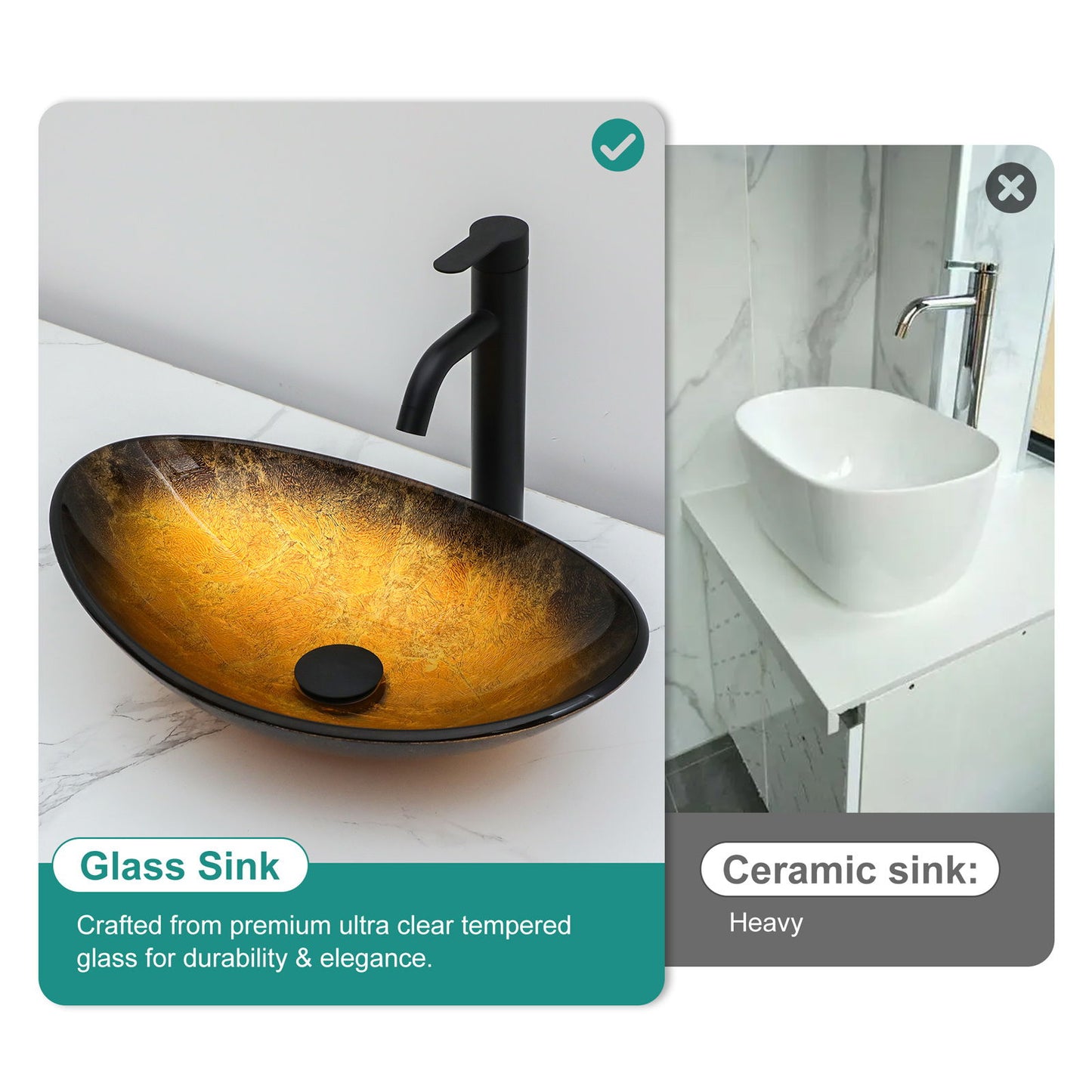 Veined Vessel Sink With Pop Up Drain, Boat Shape Bathroom Sink Above Counter - Gold Daily Nest