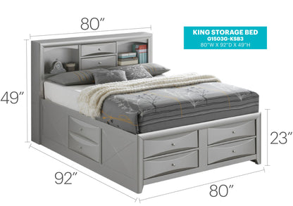 Modern Design Storage Bed With Bookcase Headboard Glory Furniture