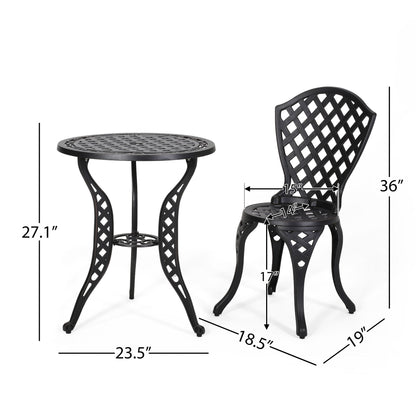 Bono Metal Bistro Set - Black Noble House